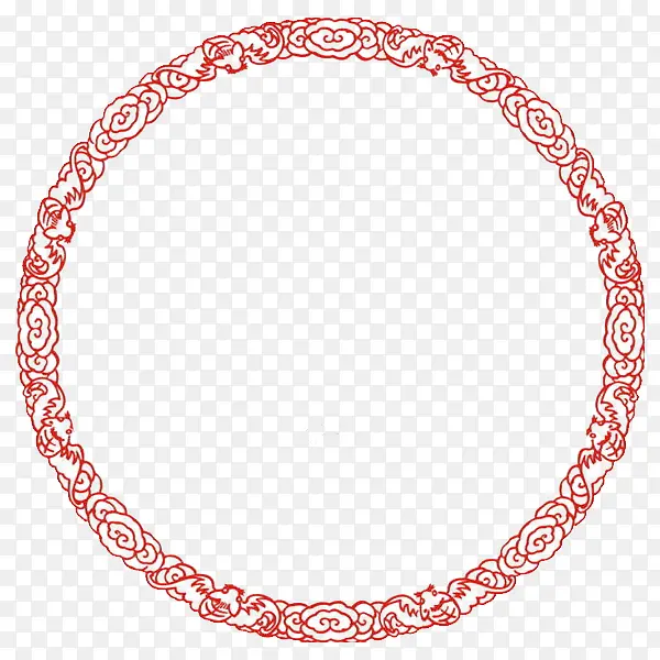 红色花纹圆环