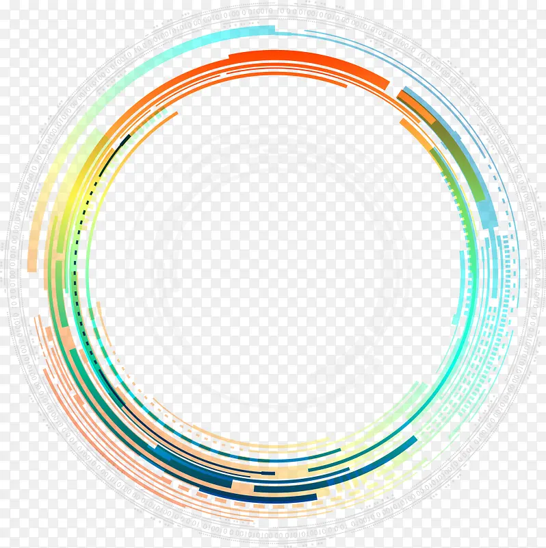彩色线条圆圈