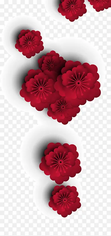 红色鲜艳的花朵装饰