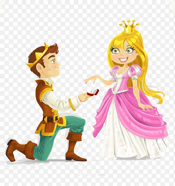 免抠卡通求婚的王子
