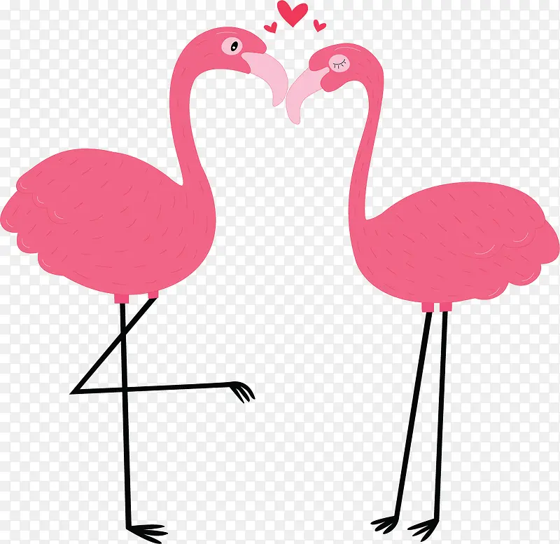 粉红浪漫亲密火烈鸟