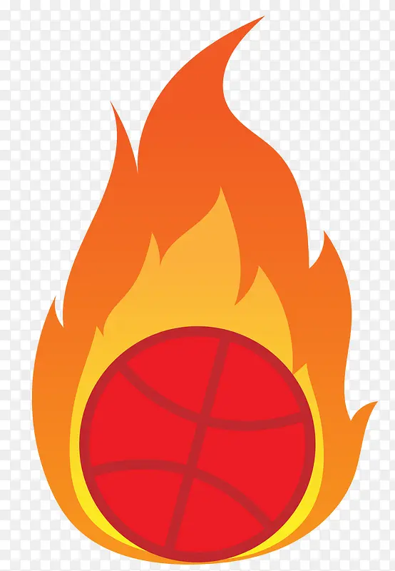火红的篮球矢量图