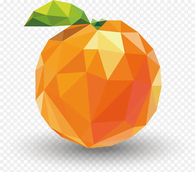 低多边形几何矢量水果橘子素材