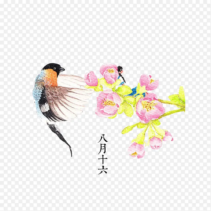 小鸟和花朵