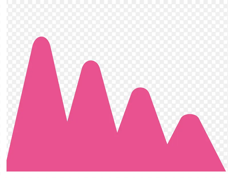 粉红色山峰矢量曲线图
