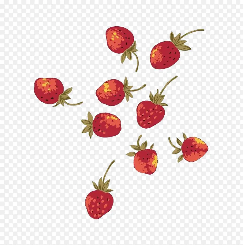 散乱的草莓图片素材