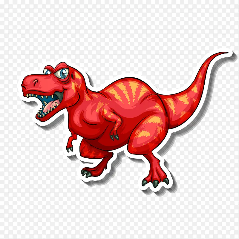 红色的凶猛的恐龙设计