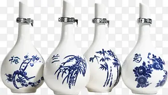 竹子瓷瓶菊花酒图片