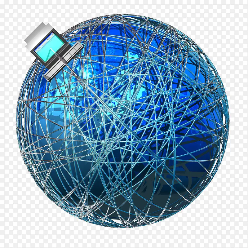 科技工业铁丝网状球体图标