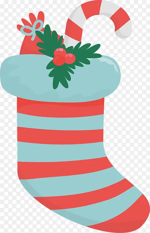 条纹装饰圣诞礼物袜