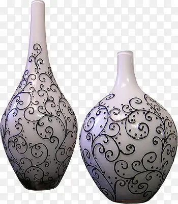 白釉黑花瓷瓶
