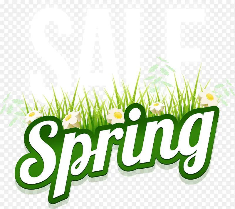 春天spring花体字