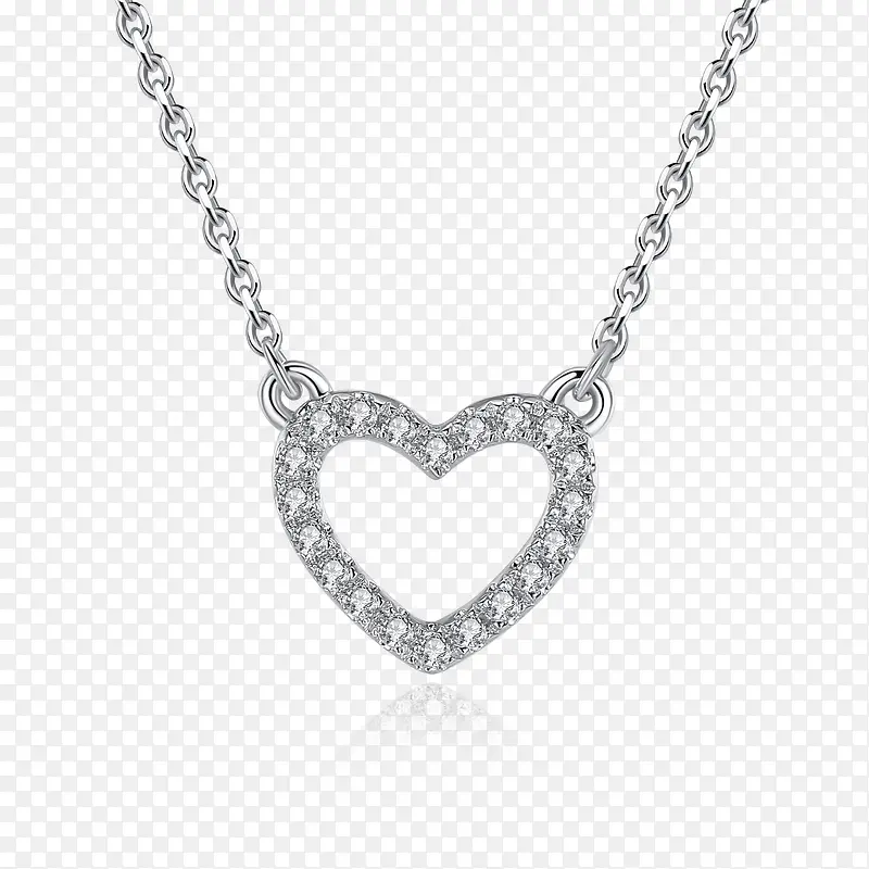 爱心项链银饰品锆石钻石