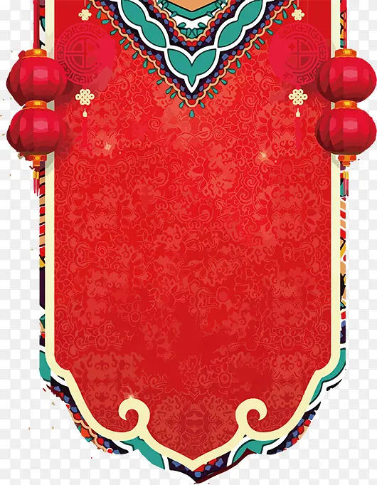 新年红色中国风帘布