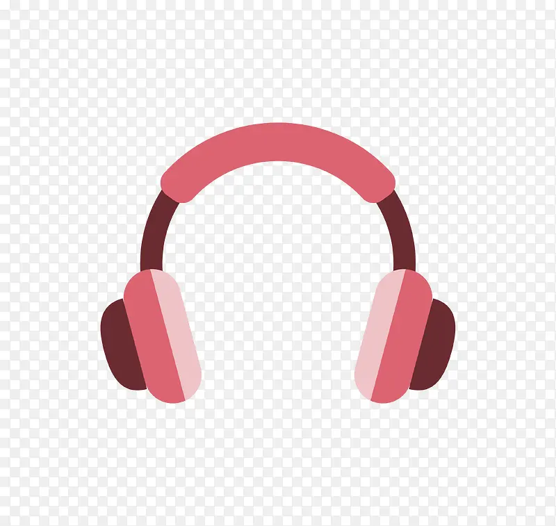 粉红色耳机手绘图