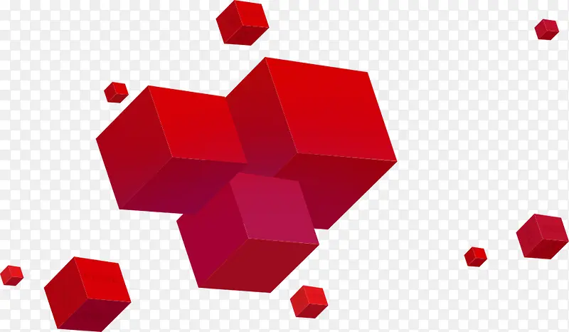红色立体方块