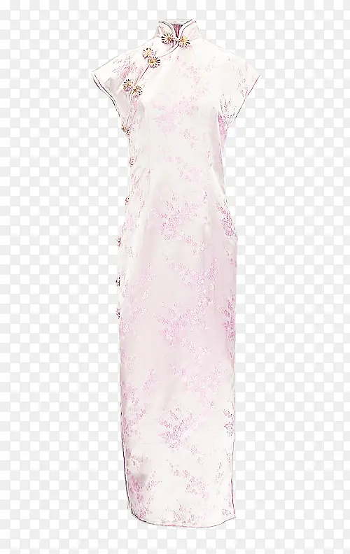 粉色刺绣旗袍女图片素材