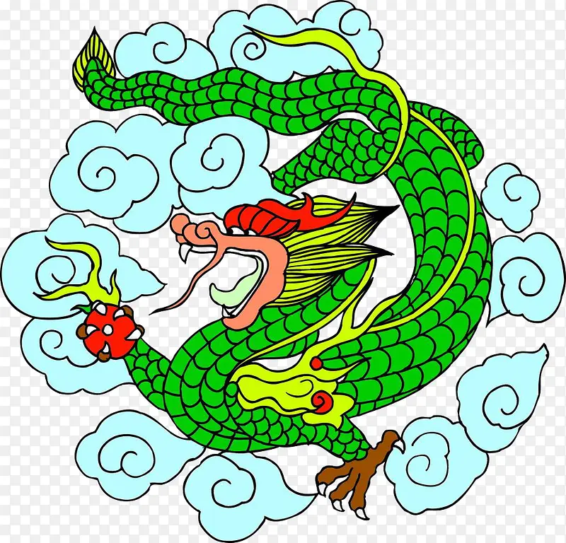 手绘青龙图案PNG图片素材下载_图片编号7983419-PNG素材网