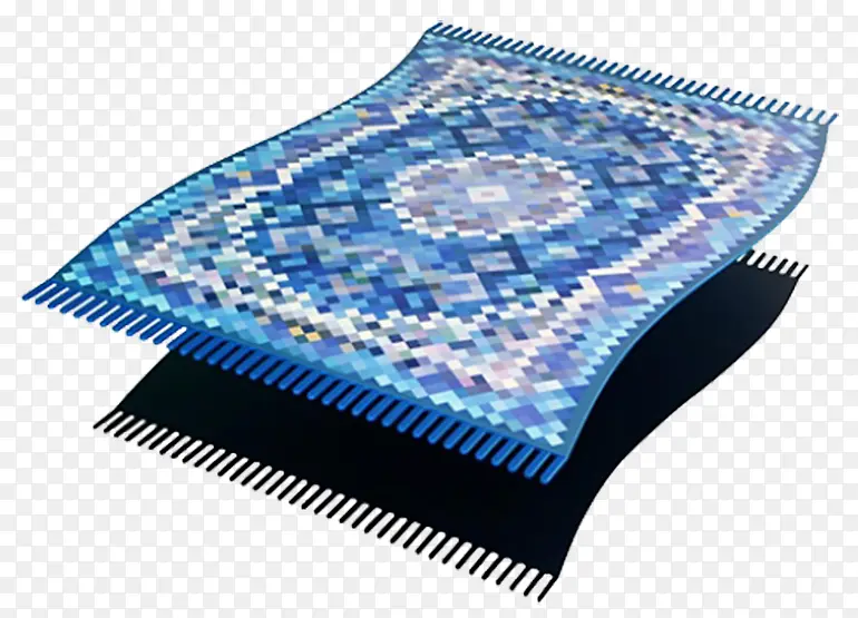 蓝色花纹魔法飞毯