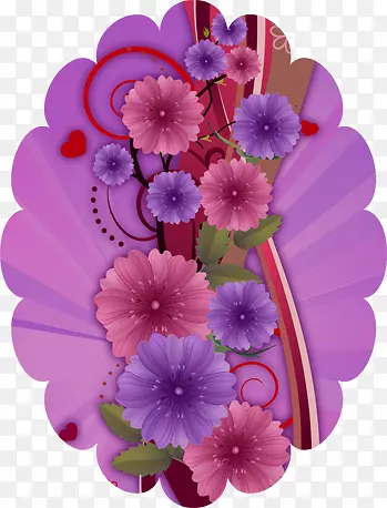 紫色花底板