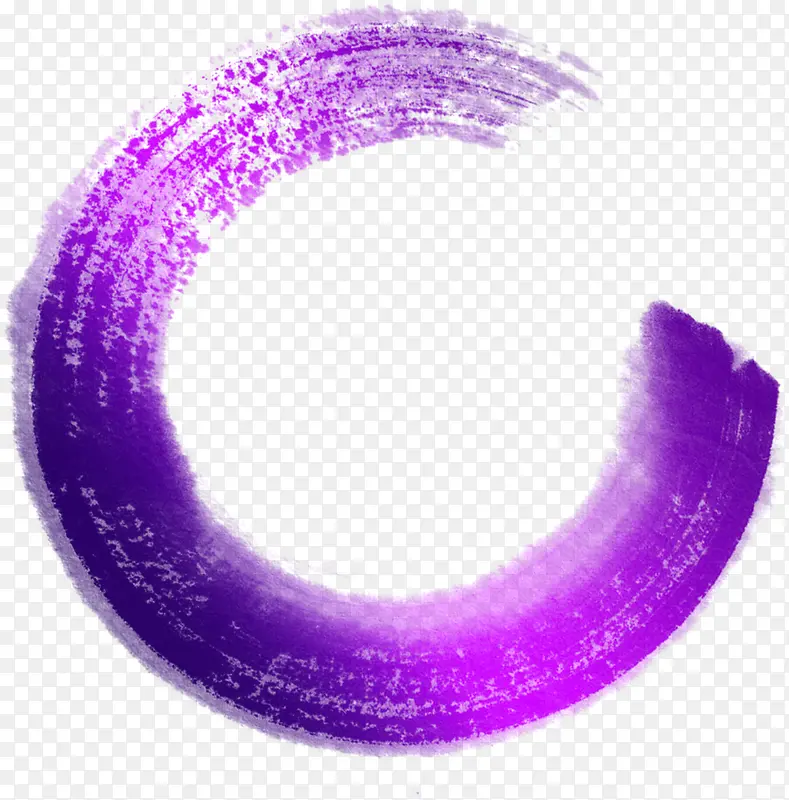 紫色半圆水墨画
