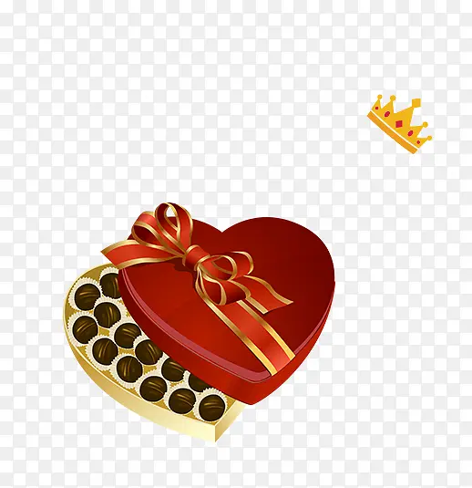 红色爱心盒装巧克力装饰图案