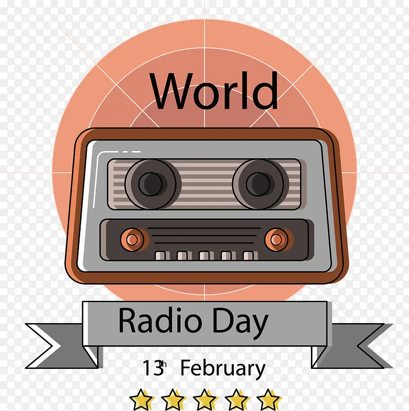 世界收音日矢量图
