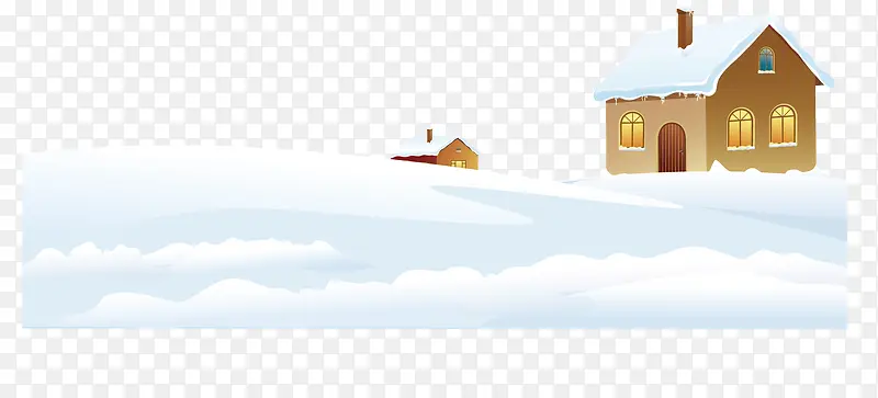 矢量图雪中的房屋