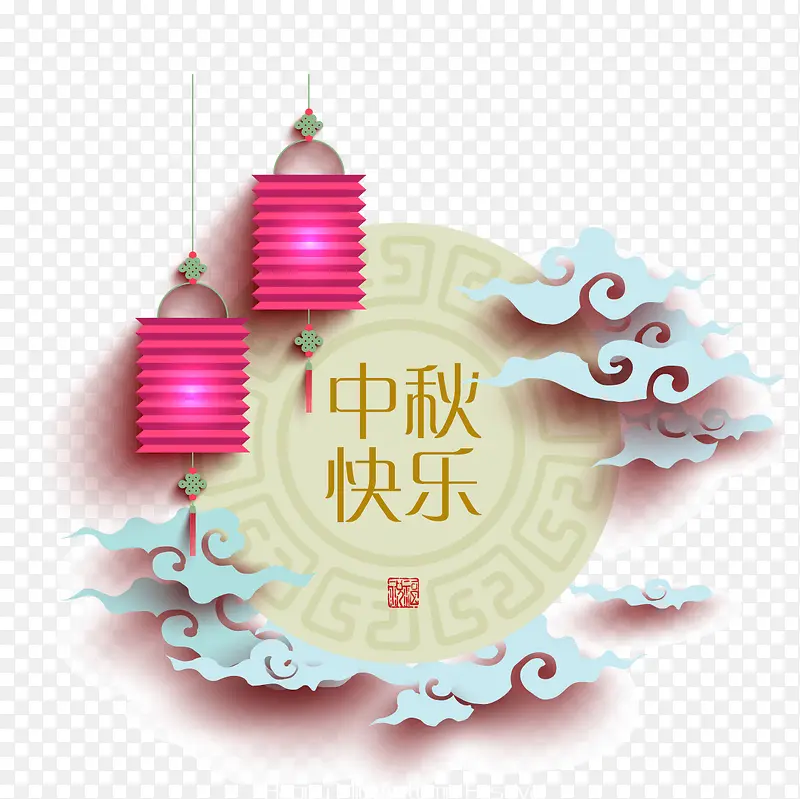 时尚创意中秋节海报元素