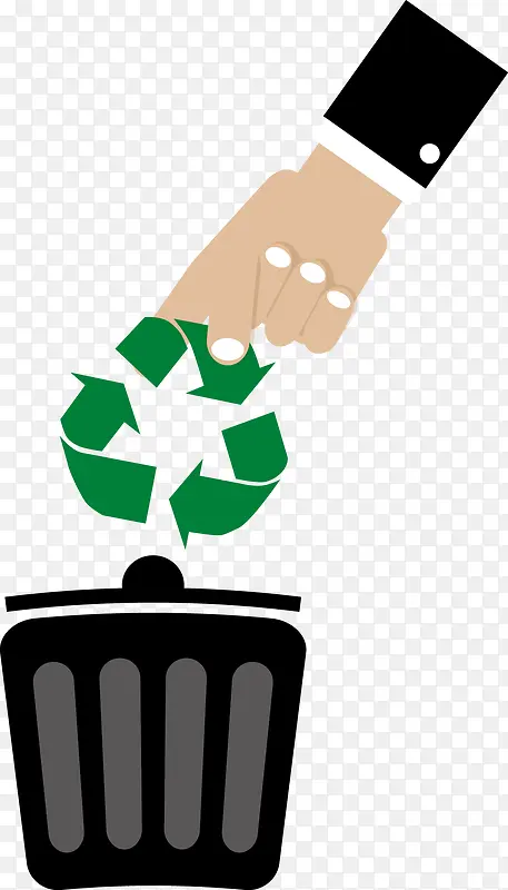 卡通绿色可回收环保标志