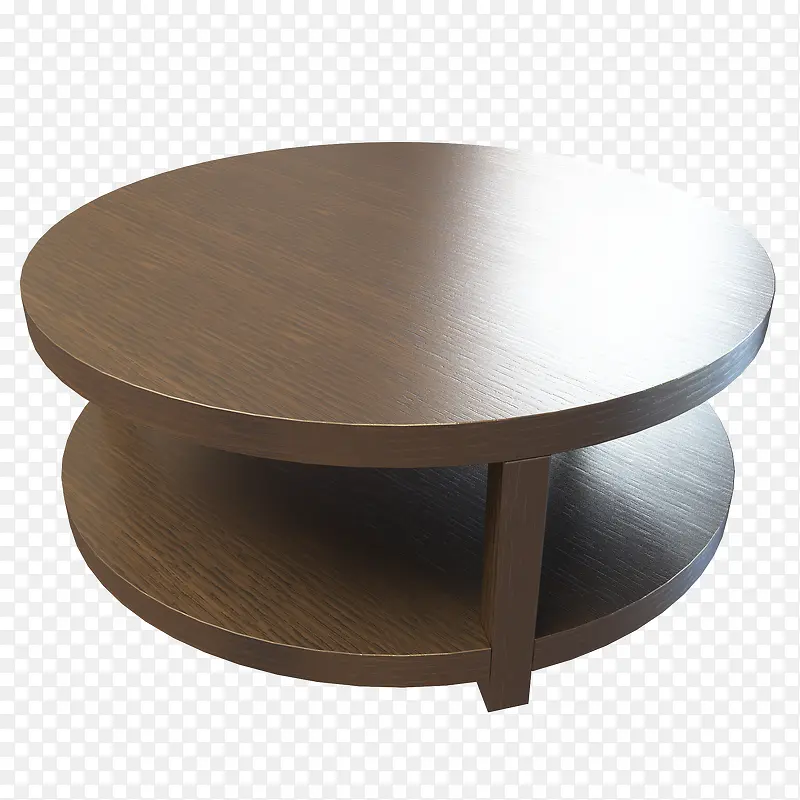 两层棕色中式古典圆木桌