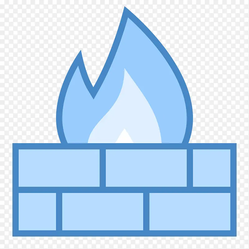 蓝色网络防火墙图标logo