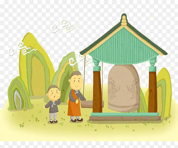 和尚敲钟PNG图片素材下载_图片编号7994718-PNG素材网
