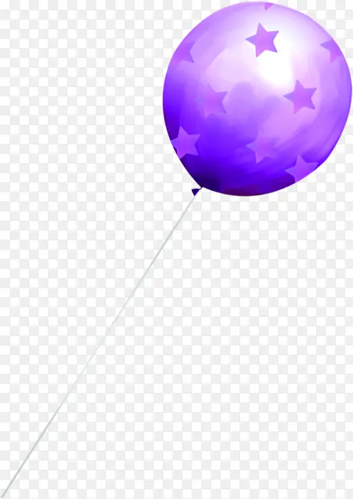 紫色带星星气球图画