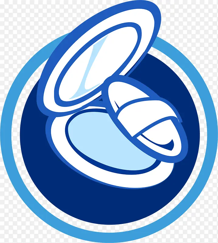 蓝色网页粉饼化妆品icon