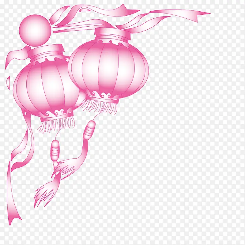 中国风粉色灯笼