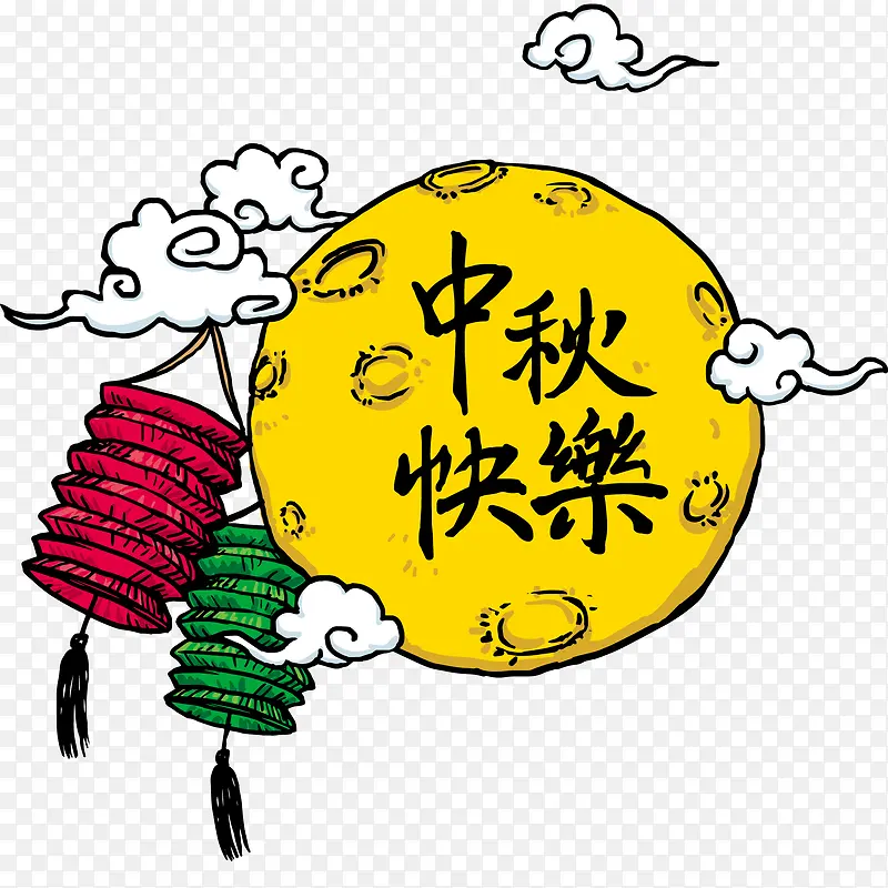 手绘中秋节海报插画设计