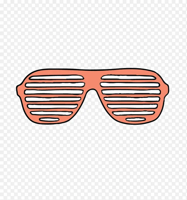 橘色条纹形状眼镜