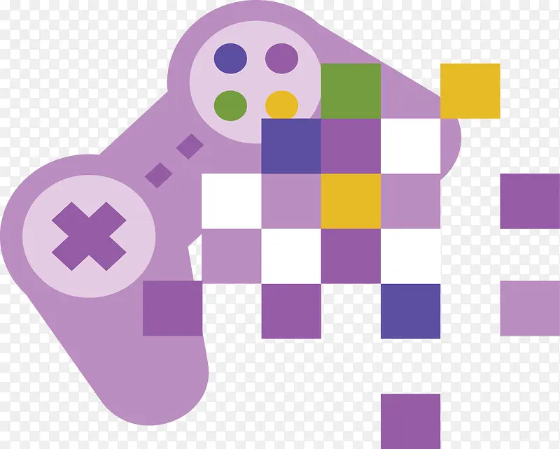 紫色像素块游戏手柄