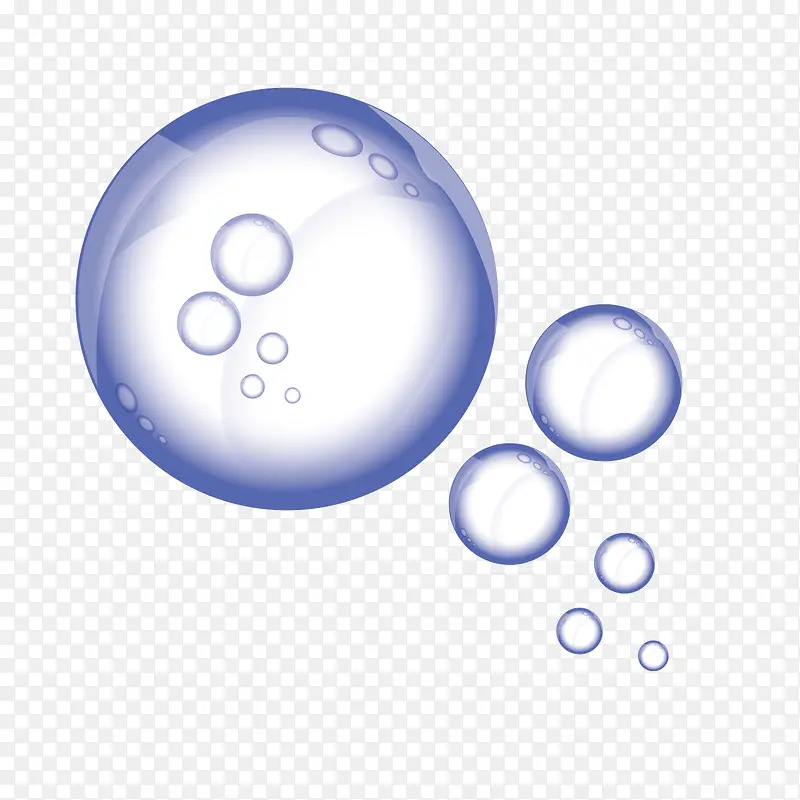 矢量蓝色立体气泡水泡