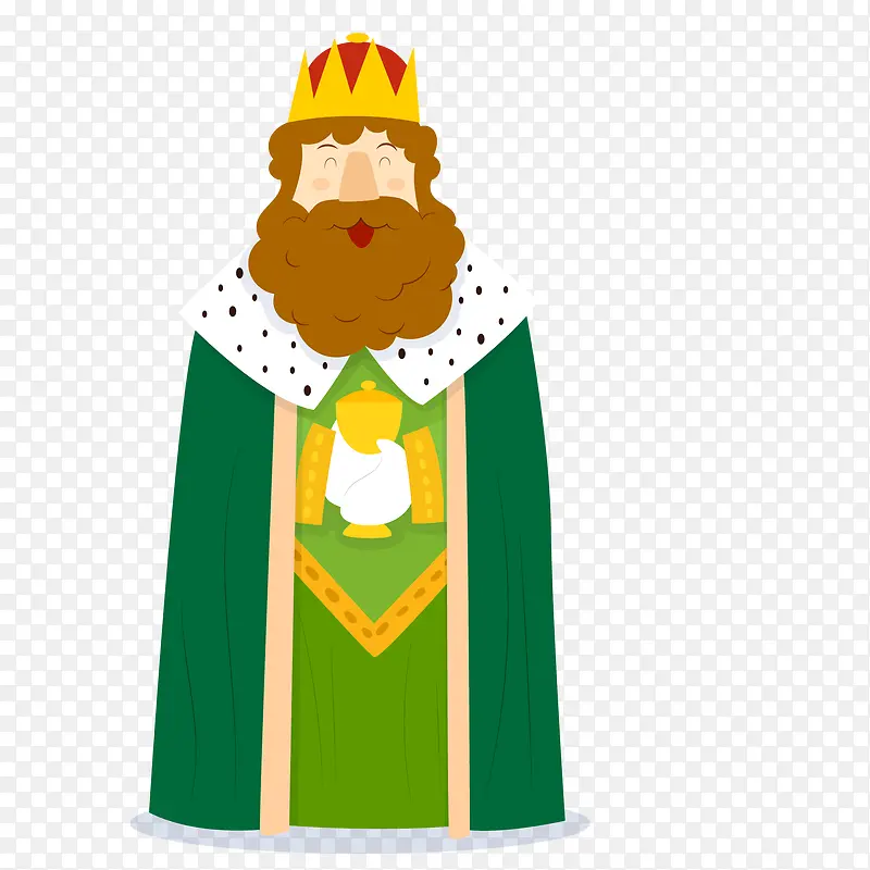 卡通穿绿色服装的国王