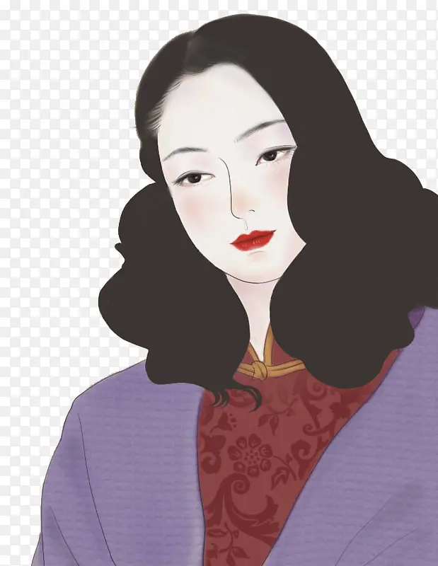 手绘母亲节妈妈形象插画