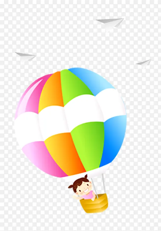 飞着的卡通热气球