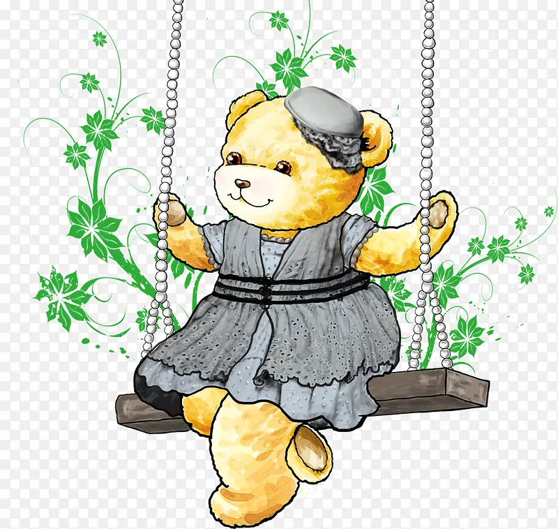 木板上的小熊