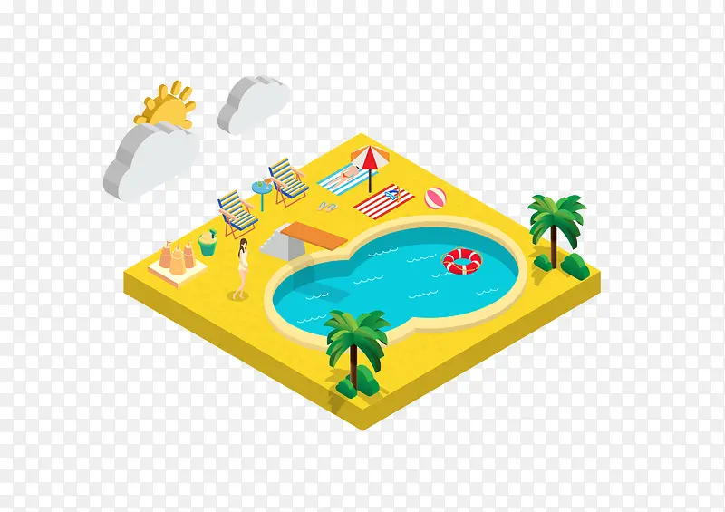 热带度假蜜月旅游酒店游泳池太阳