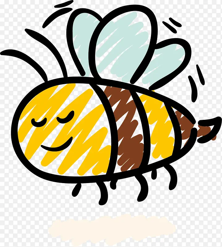 黄色手绘可爱小蜜蜂