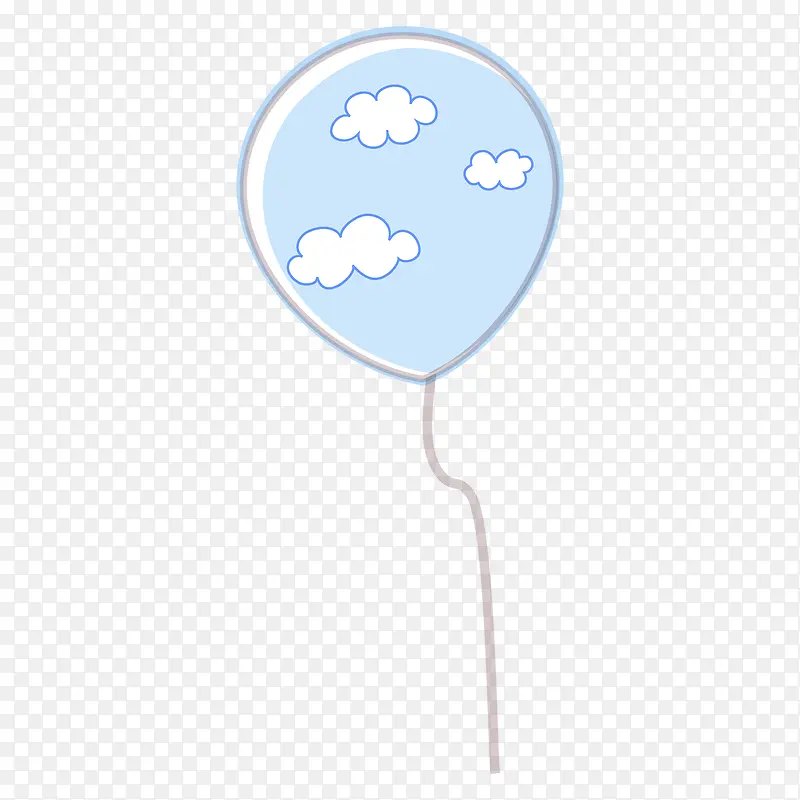 蓝天白云气球放飞图案