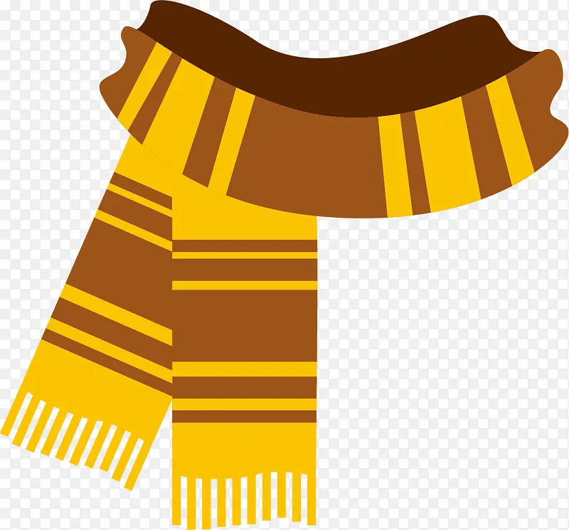 褐色黄色矢量卡通围巾