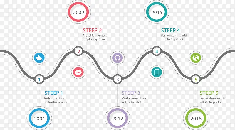 波浪弯道时间轴图表PNG图片素材下载_图片编号8005253-PNG素材网
