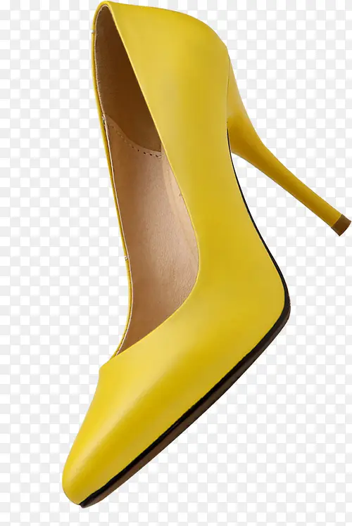 一只黄色高跟鞋